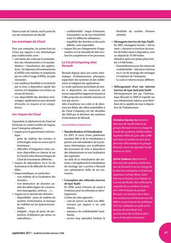 N°206 - sept 2011 Gouvernance des systèmes d'information page 27