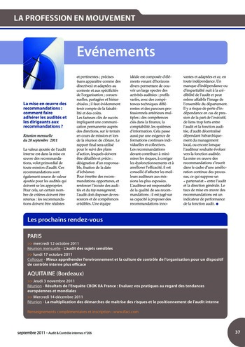 N°206 - sept 2011 Gouvernance des systèmes d'information page 37