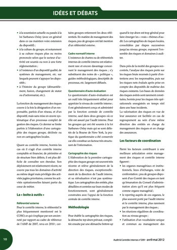 N°209 - avr 2012 Contrôle interne de la relation client et des pratiques commerciales page 10