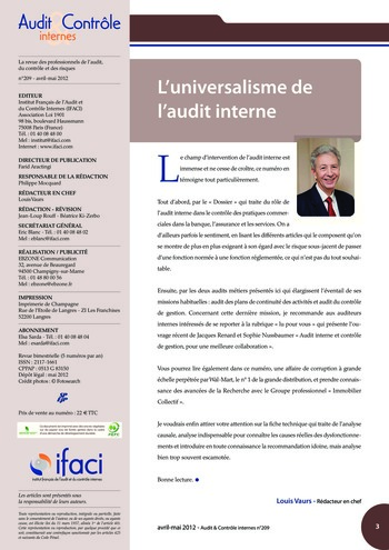 N°209 - avr 2012 Contrôle interne de la relation client et des pratiques commerciales page 3