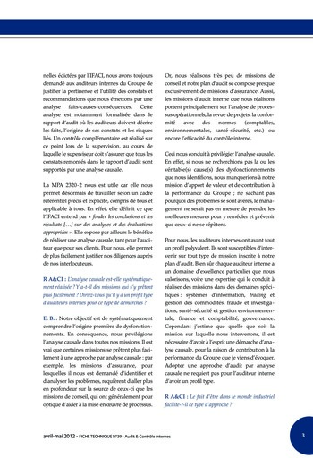 N°209 - avr 2012 Contrôle interne de la relation client et des pratiques commerciales page 43