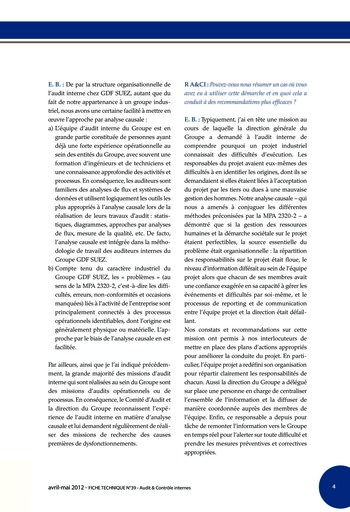 N°209 - avr 2012 Contrôle interne de la relation client et des pratiques commerciales page 44