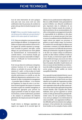 N°209 - avr 2012 Contrôle interne de la relation client et des pratiques commerciales page 45