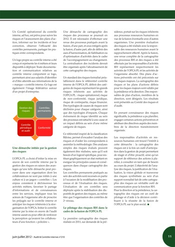 N°210 - juin 2012 Comment l'audit interne peut-il contribuer à la valeur ajoutée des organisations ? page 11