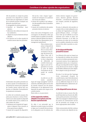 N°210 - juin 2012 Comment l'audit interne peut-il contribuer à la valeur ajoutée des organisations ? page 17