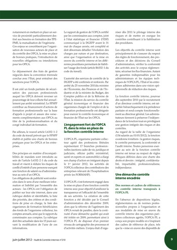 N°210 - juin 2012 Comment l'audit interne peut-il contribuer à la valeur ajoutée des organisations ? page 9