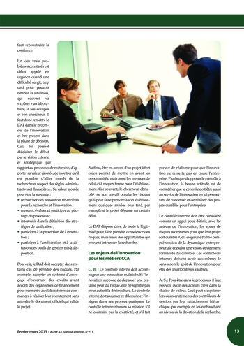 N°213 - fév 2013 L’audit interne en période de crise, sa valeur ajoutée, son évolution dans l’organisation page 13