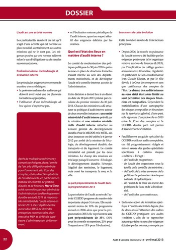 N°214 - avr 2013 La gestion des ressources humaines des services d’audit et de contrôle internes page 22