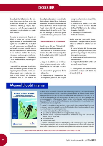 N°214 - avr 2013 La gestion des ressources humaines des services d’audit et de contrôle internes page 24