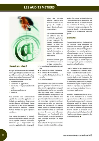 N°214 - avr 2013 La gestion des ressources humaines des services d’audit et de contrôle internes page 38