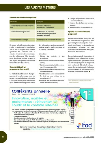 N°215 - juil 2013 Le nouveau COSO : La mise en œuvre d’un dispositif de contrôle interne pertinent page 36