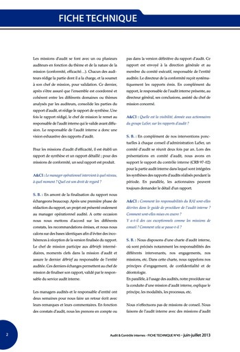 N°215 - juil 2013 Le nouveau COSO : La mise en œuvre d’un dispositif de contrôle interne pertinent page 42