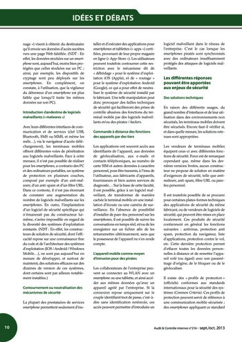 N°216 - sept 2013 Le rôle de l’audit interne dans la prise de décision page 10