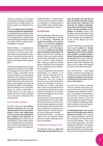 N°216 - sept 2013 Le rôle de l’audit interne dans la prise de décision page 13