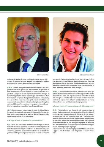 N°218 - fév 2014 Innovation : outils, approches, missions, gestion des risques ... page 13