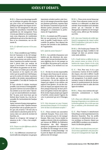 N°218 - fév 2014 Innovation : outils, approches, missions, gestion des risques ... page 14