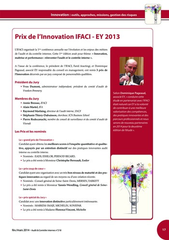 N°218 - fév 2014 Innovation : outils, approches, missions, gestion des risques ... page 17