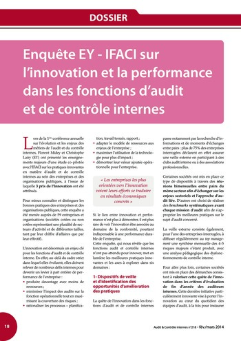N°218 - fév 2014 Innovation : outils, approches, missions, gestion des risques ... page 18