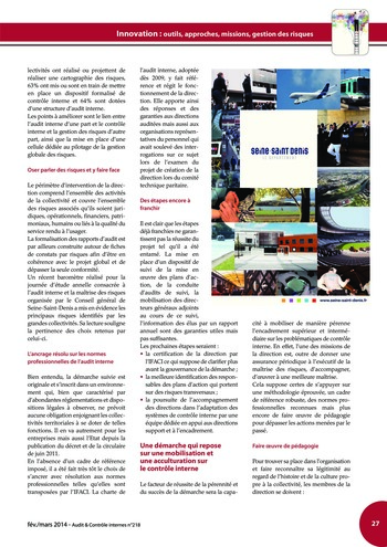 N°218 - fév 2014 Innovation : outils, approches, missions, gestion des risques ... page 27
