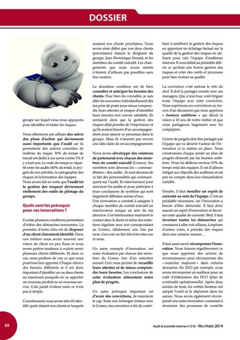 N°218 - fév 2014 Innovation : outils, approches, missions, gestion des risques ... page 30