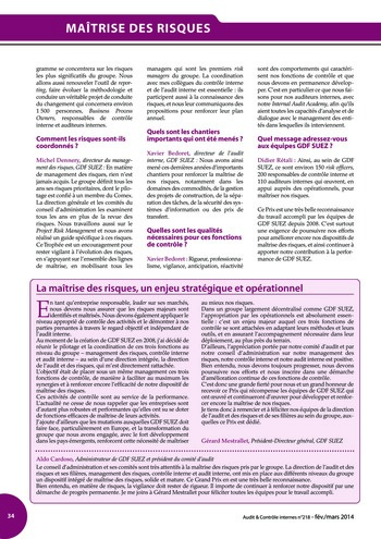 N°218 - fév 2014 Innovation : outils, approches, missions, gestion des risques ... page 34