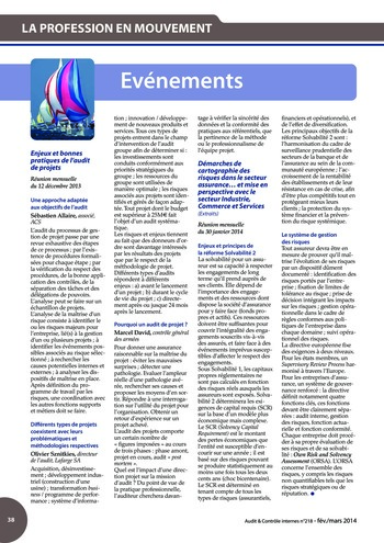 N°218 - fév 2014 Innovation : outils, approches, missions, gestion des risques ... page 38