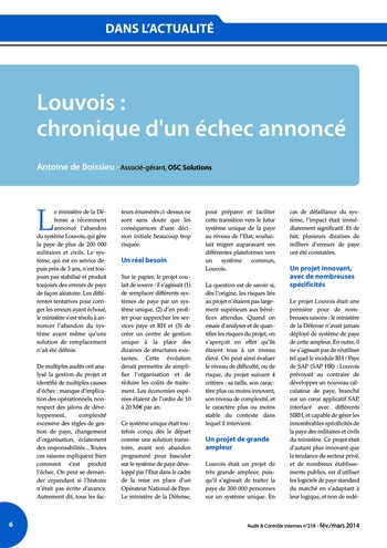 N°218 - fév 2014 Innovation : outils, approches, missions, gestion des risques ... page 6