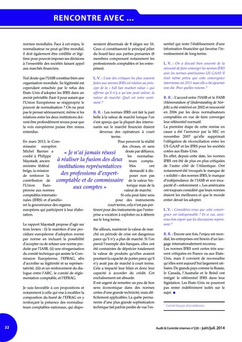 N°220 - juin 2014 Audit interne / audit externe / prestataires de services page 22