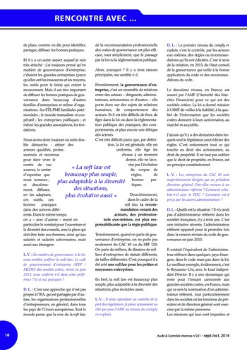 N°221 - sept 2014 Grands projets : rôles et missions de l'audit interne page 18