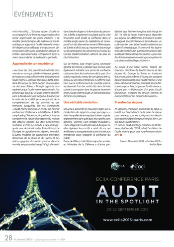 N°004 - déc 2015 Les relations de l'audit interne avec les organes dirigeants page 28