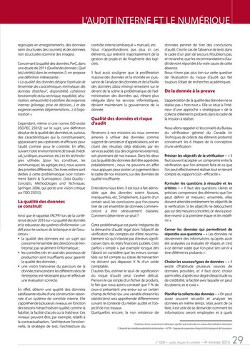 N°008 - déc 2016 L’audit interne et le numérique (dématérialisation, outils connectés, cloud …) page 29