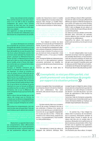 N°011 - sept 2017 Audit de l’éthique, des valeurs et de la culture d’entreprise page 31