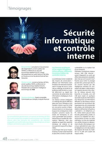 N°012 - déc 2017 Sureté / sécurité : rôle de l’auditeur interne page 48