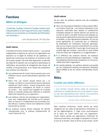 Perspectives - internationales - L’audit interne et l’audit externe page 5