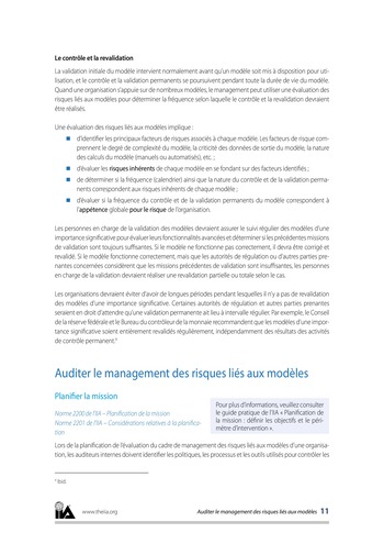 Auditer le management des risques liés aux modèles page 11