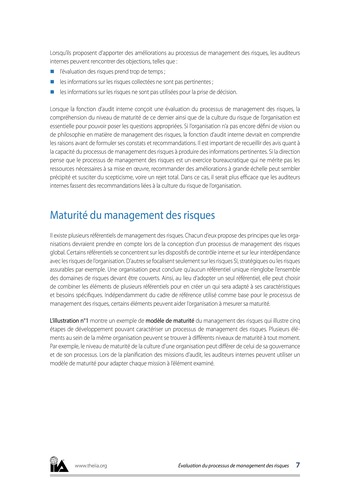 Evaluation du processus de management des risques page 7