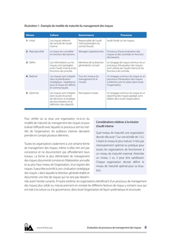 Evaluation du processus de management des risques page 8