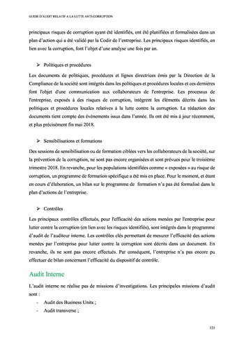 Prix Olivier Lemant 2019 - Guide d'audit relatif à la lutte anti-corruption page 129