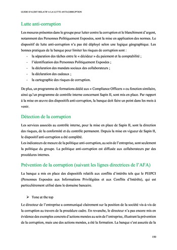 Prix Olivier Lemant 2019 - Guide d'audit relatif à la lutte anti-corruption page 158