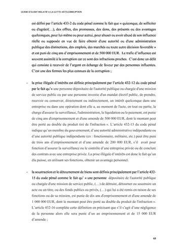 Prix Olivier Lemant 2019 - Guide d'audit relatif à la lutte anti-corruption page 71