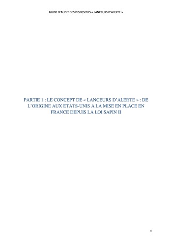 Prix Olivier Lemant 2019 - Guide d'audit des dispositifs « lanceurs d'alerte » page 9