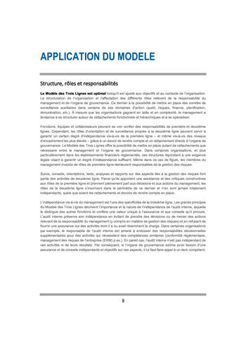 Prise de position 2020 - Modèle des Trois Lignes / IIA page 11