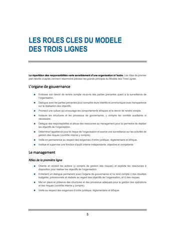 Prise de position 2020 - Modèle des Trois Lignes / IIA page 7