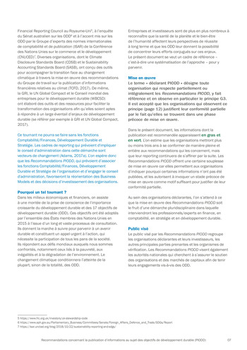 Recommandations concernant la publication d’informations au sujet des objectifs de développement durable (PIODD) / ACCA, Chartered Accountants ANZ, ICAS, IFAC, IIRC et WBA page 7