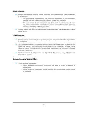 Position Paper - The IIA's Three lines Model - IIA - 2020 page 8