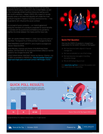 Tone at the top 101 - COVID-19 Lessons Learned and Thriving in the New Normal - Octobre 2020 page 4