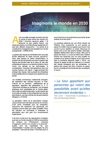 Prix Olivier Lemant 2020 - Horizon 2030 : Risques émergents d’aujourd’hui, opportunités de demain ? page 8