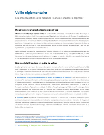 Perspectives Internationales - Panorama des risques ESG page 11