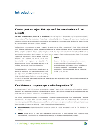Perspectives Internationales - Panorama des risques ESG page 7