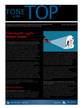 Aout-2021-Tone-At-The-Top-n106-Cybersécurité-quelle-stratégie-adopter page 1